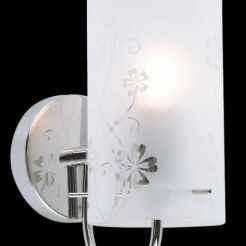 Kinkiet Valve MBM1672/1  Italux  nowoczesna lampa wykończenie w kolorze chromu klosz w kształcie tuby ze szkła z dekoracyjnym motywem kwiatowym