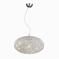 Lampa wisząca Orion SP6 Ideal Lux  059181  klosz  z chromowanych pierścieniami z  kryształkami w środku