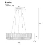 Lampa wisząca maxlight PASSION P0352 w pałacowym stylu kryształki idealna nad stół owalna - 2