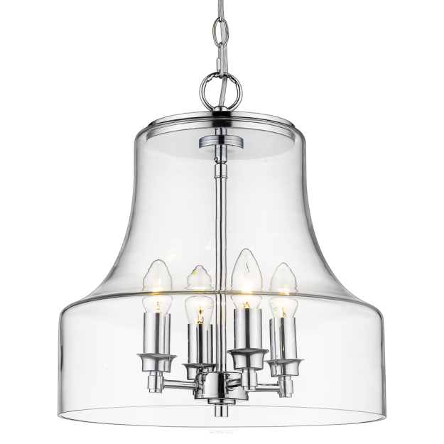 Lampa wisząca  Prague - P04458CH COSMO Light wykonana w stylu nowojorskim połączonym z klasycznym nietypowy klosz