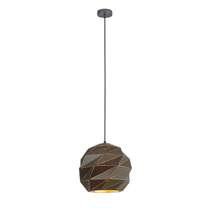 Lampa wisząca PALERMO PND-2424-1S-GR+GD Italux szaro- złota śr. 23 cm