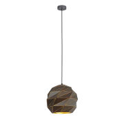 Lampa wisząca PALERMO PND-2424-1S-GR+GD Italux szaro- złota śr. 23 cm