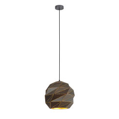 Lampa wisząca PALERMO PND-2424-1S-GR+GD Italux szaro- złota śr. 23 cm