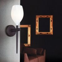 Kinkiet Izza Shiny White AZzardo MB1288-1W biały   AZ0099 klosz w kształcie kielicha nowoczesny