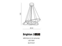 Lampa wisząca BRIGHTON 3 AZzardo AZ1609 połączenie 3 pierścieni o różnych średnicach - 3