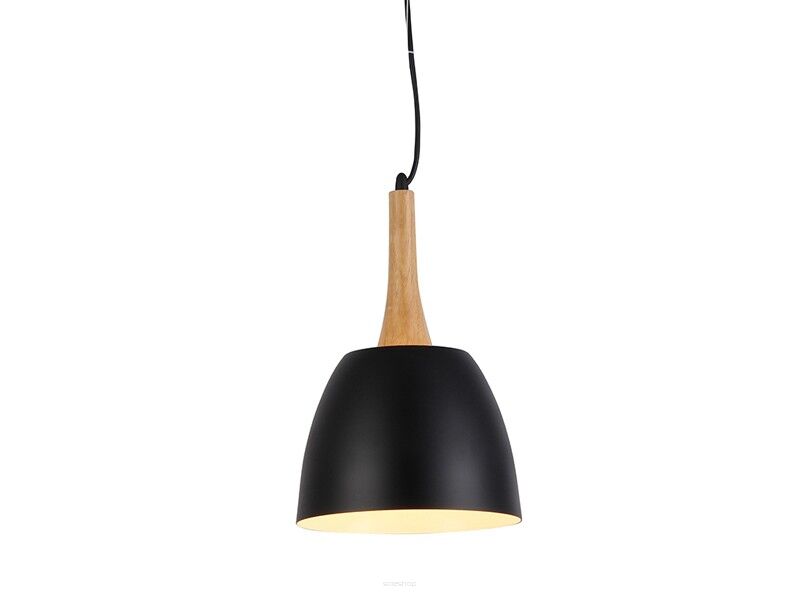 Lampa wisząca Prato BK AZzardo FLPR20BK AZ1332 z metalu w kolorze czarnym i drewna nowoczesna do kuchni