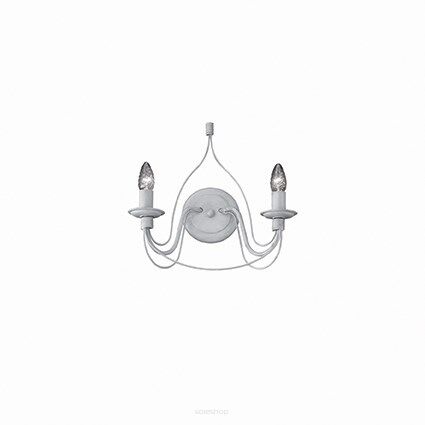 Kinkiet Corte AP2 BIANCO ANTICO Ideal Lux  028460  rama z  metalu wykończenia o charakterze antyczno-podobnym w kolorze białym
