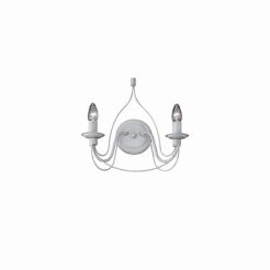Kinkiet Corte AP2 BIANCO ANTICO Ideal Lux  028460  rama z  metalu wykończenia o charakterze antyczno-podobnym w kolorze białym
