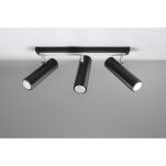 PLAFON DIREZIONE 3 CZARNY SOLLUX  Lampa Ścienna NOWOCZESNY stal  SL.0501 metalowa lampa  SOLLUX LIGHTING tuby - 3