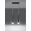 Lampa wisząca LAGOS 2 SL.0328 wiszaca w kolorze czarnym dwie tuby umieszczone na podsufitce w kształcie listwy idealna do jadalni - 2