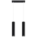 Lampa wisząca LAGOS 2 SL.0328 wiszaca w kolorze czarnym dwie tuby umieszczone na podsufitce w kształcie listwy idealna do jadalni - 3