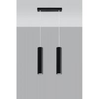 Lampa wisząca LAGOS 2 SL.0328 wiszaca w kolorze czarnym dwie tuby umieszczone na podsufitce w kształcie listwy idealna do jadalni