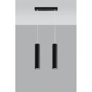 Lampa wisząca LAGOS 2 SL.0328 wiszaca w kolorze czarnym dwie tuby umieszczone na podsufitce w kształcie listwy idealna do jadalni