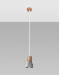 Lampa wisząca QUBIC SL.0964 Sollux Lighting drewno beton E27 - 4