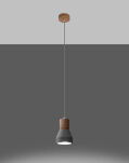 Lampa wisząca QUBIC SL.0964 Sollux Lighting drewno beton E27 - 5