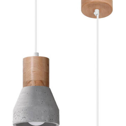 Lampa wisząca QUBIC SL.0964 Sollux Lighting drewno beton E27