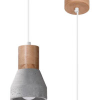 Lampa wisząca QUBIC SL.0964 Sollux Lighting drewno beton E27