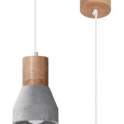 Lampa wisząca QUBIC SL.0964 Sollux Lighting drewno beton E27