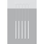 LAMPA WISZĄCA PASTELO 5 Biała Rura Walec Led SOLLUX  Lampa Ścienna NOWOCZESNY stal  SL.0468 metalowa lampa  - 3