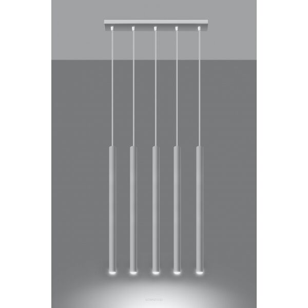 LAMPA WISZĄCA PASTELO 5 Biała Rura Walec Led SOLLUX  Lampa Ścienna NOWOCZESNY stal  SL.0468 metalowa lampa 