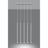 LAMPA WISZĄCA PASTELO 5 Biała Rura Walec Led SOLLUX  Lampa Ścienna NOWOCZESNY stal  SL.0468 metalowa lampa 