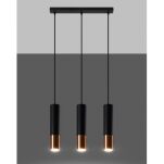 Lampa wisząca LOOPEZ SL.0948 Sollux 3x GU10 czarna miedź listwa - 3