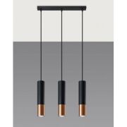 Lampa wisząca LOOPEZ SL.0948 Sollux 3x GU10 czarna miedź listwa