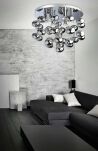 Lampa wisząca Luvia AZzardo AZ2541 wykonana jest z metalu i szkła w kolorze chromu podstawa ma kształt okrągły - 2