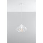 Lampa wisząca  Umberto biała SL.0293 Loftowa Nowoczesna   klosz z metalu druciany - 3