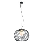 Lampa wisząca CLARISA MDM-3842-1 BK Italux AŻUROWY DRUCIANY ABAŻUR MLECZNY SZKLANY KLOSZ  NOWOCZESNA - 2