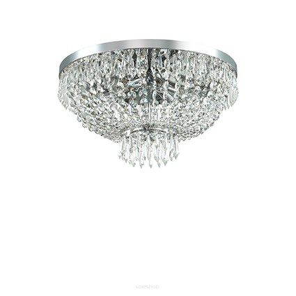 Plafon CAESAR PL6 CHROM Ideal Lux 093475  klosz  z ciętych kryształów rama w kolorze chromu