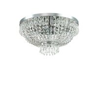 Plafon CAESAR PL6 CHROM Ideal Lux 093475  klosz  z ciętych kryształów rama w kolorze chromu