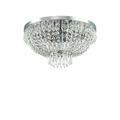 Plafon CAESAR PL6 CHROM Ideal Lux 093475  klosz  z ciętych kryształów rama w kolorze chromu
