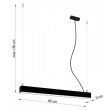 Lampa wisząca PINNE TH.033 Thoro 17W 4000K funkcjonalna 65 cm czarna - 2