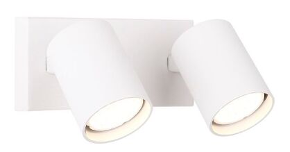 Kinkiet TOP II W0220 MAXlight Wykonany z metalu wykończony w kolorze białym 2 źródła światła GU10