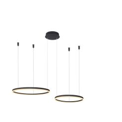 Lampa wisząca HALO PENDANT 80+60 CCT BK + REMOTE CONTROL czarna Azzardo AZ4978