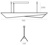Lampa wisząca Wave Max Minimal ZW Labra  5.1177 ma kształt fali posiada wbudowane źródło światła LED techniczna różne kolory wykończenia - 4