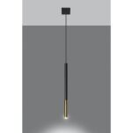 Lampa wisząca MOZAICA 1 SL.0891 SOLLUX LIGHTING tuba czarno/złota - 3