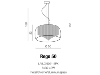 Lampa wisząca Rego 50 AZzardo 3957-8PX AZ1000  kryształki wyłaniają się spod okrągłego klosza elegancka kryształowa - 3