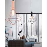 Lampa wisząca DIAMOND 1 BLACK Azzardo AZ2139 lampa jest  wykonana z metalu w kolorze czarnym cięty drut w kształcie diamentu - 2