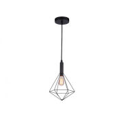 Lampa wisząca DIAMOND 1 BLACK Azzardo AZ2139 lampa jest  wykonana z metalu w kolorze czarnym cięty drut w kształcie diamentu