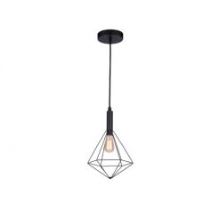 Lampa wisząca DIAMOND 1 BLACK Azzardo AZ2139 lampa jest  wykonana z metalu w kolorze czarnym cięty drut w kształcie diamentu