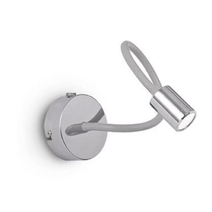 Kinkiet Focus AP1 LED Ideal Lux  097206  do czytania wykonany z metalu w kolorze chromu posiada ruchome ramię