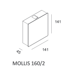 Kinkiet MOLLIS 160/2 ELKIM Świeci GÓRA-DÓŁ czarna lub biała LED 4000K / 3000K - 4