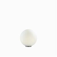 Lampa stołowa Mapa Mapa Bianco TL1 D20  Ideal Lux 009155  Klosz jest w kształcie kuli z białego trawionego, dmuchanego szkła