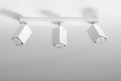 Regulowana Lampa sufitowa listwa MERIDA 3 biała SL.0097 SOLLUX LIGHTING nowoczesny klosze prostokątne