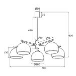Lampa wisząca żyrandol MARBELLA 2088 Argon 5x E27 złota biały - 2
