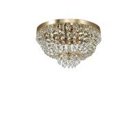 Plafon CAESAR PL5 ZŁOTY Ideal Lux  114675  klosz  z ciętych kryształów rama w kolorze złotym