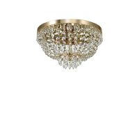 Plafon CAESAR PL5 ZŁOTY Ideal Lux  114675  klosz  z ciętych kryształów rama w kolorze złotym