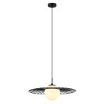 Lampa wisząca SALLY MDM-4003/1 BK Italux ORYGINALNA DRUCIANA OPRAWA BIAŁY KLOSZ  - 2
